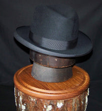 Load image into Gallery viewer, Vintage Fur Felt Unknown Maker Homburg Black