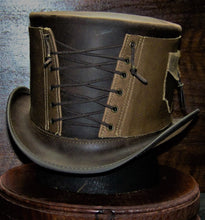 Load image into Gallery viewer, Head N Home Leather Steampunk Top Hat
