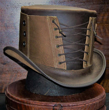 Load image into Gallery viewer, Head N Home Leather Steampunk Top Hat
