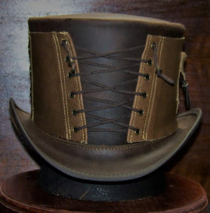 Head N Home Leather Steampunk Top Hat