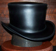 Load image into Gallery viewer, The El Dorado Un-banded Leather Top Hat

